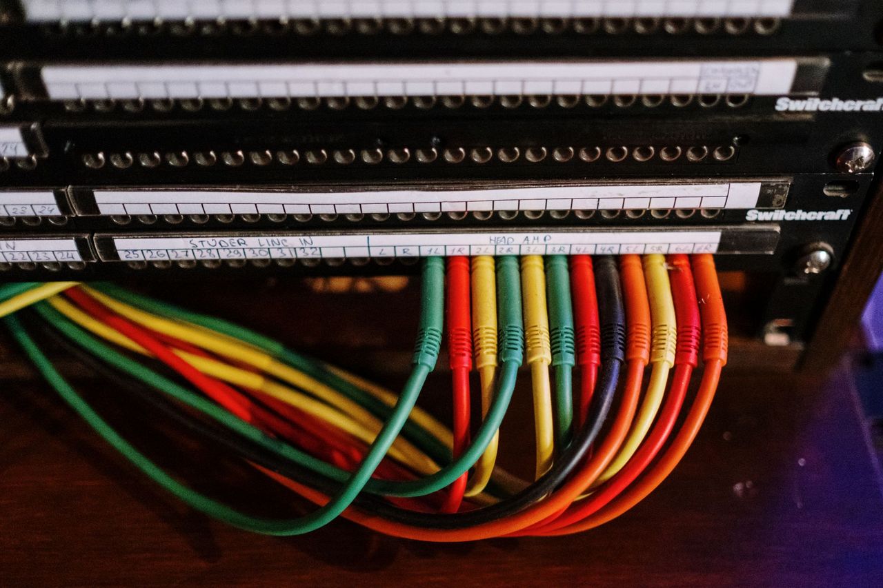 Neatly patched network cabling in a rack