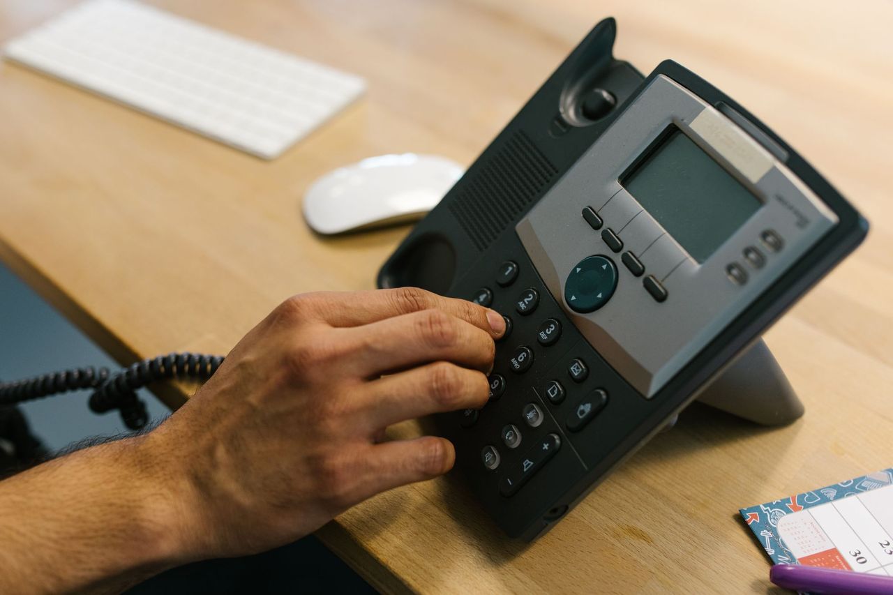 Hand dialing an office IP desk phone
